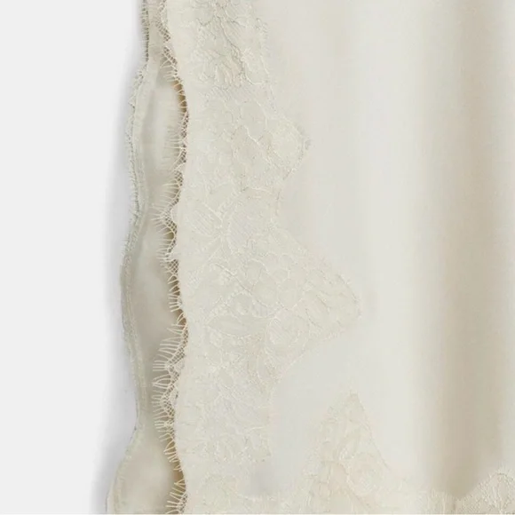 NWT Zara Women’s Lace Slip Dress Top, Beige Small 5919 - Picture 5 of 7